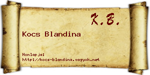 Kocs Blandina névjegykártya